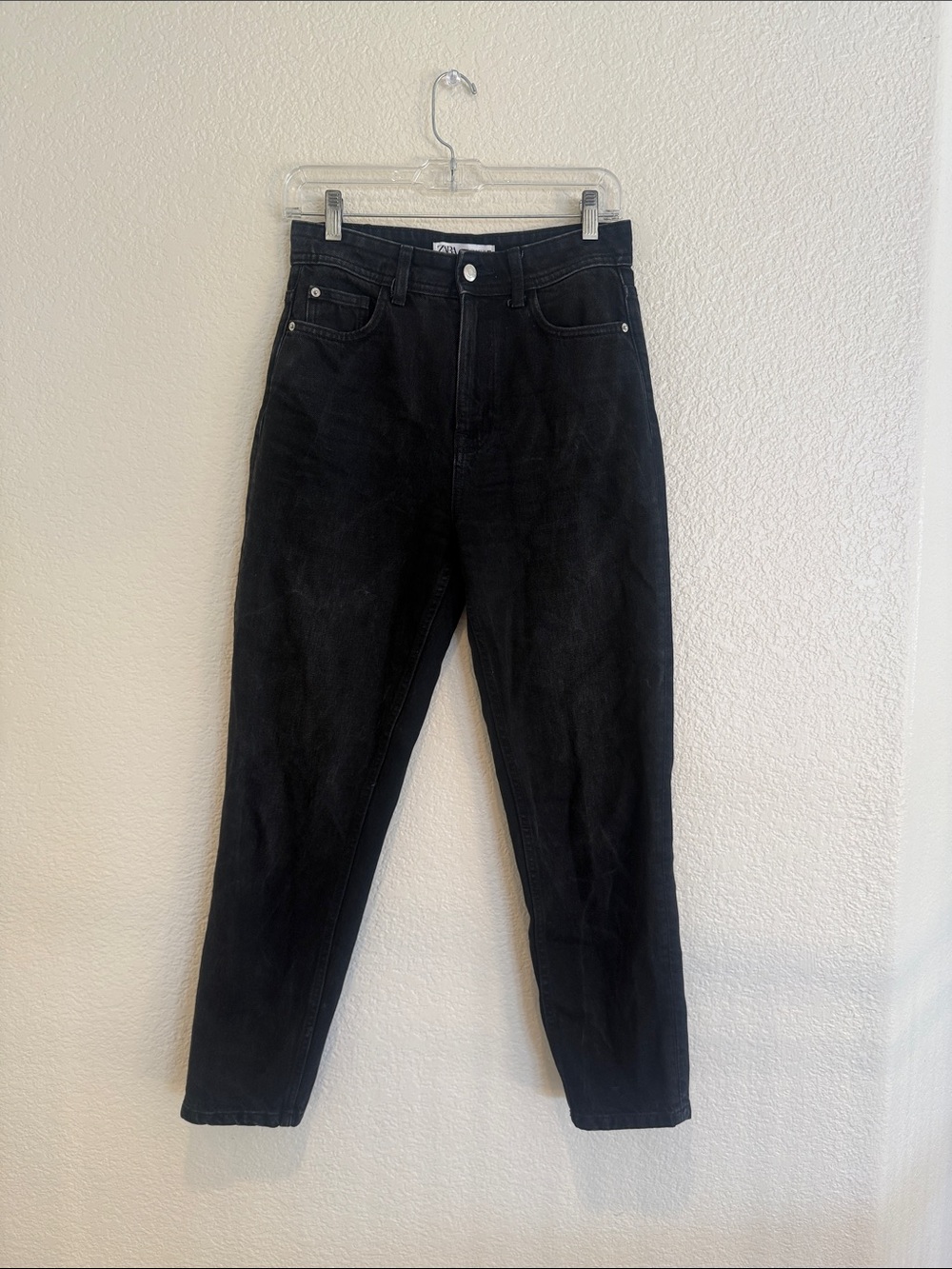 Zara High Waist Mom Fit Jean - Black